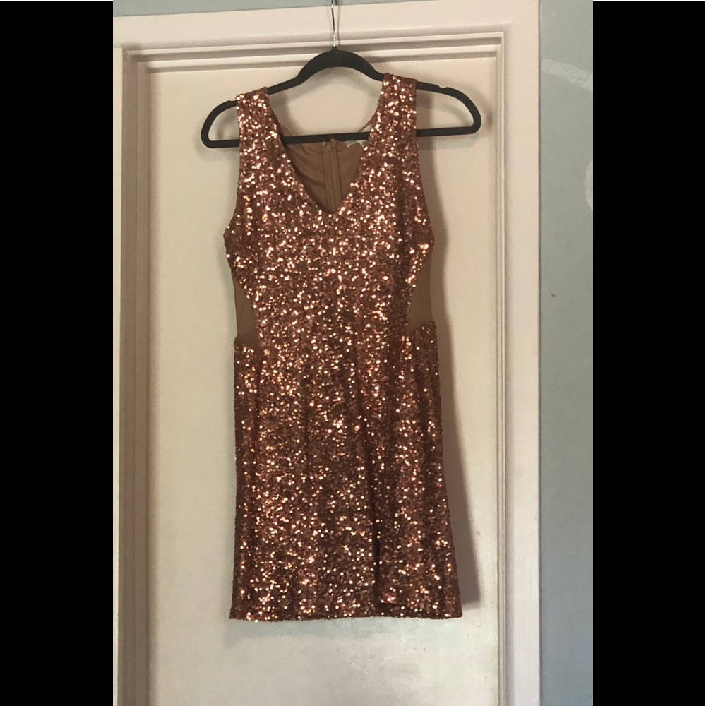 Rose Gold Sequin Cocktail Dress